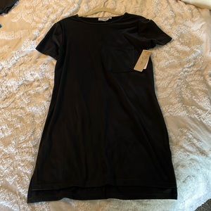 Black Suede T-shirt Dress